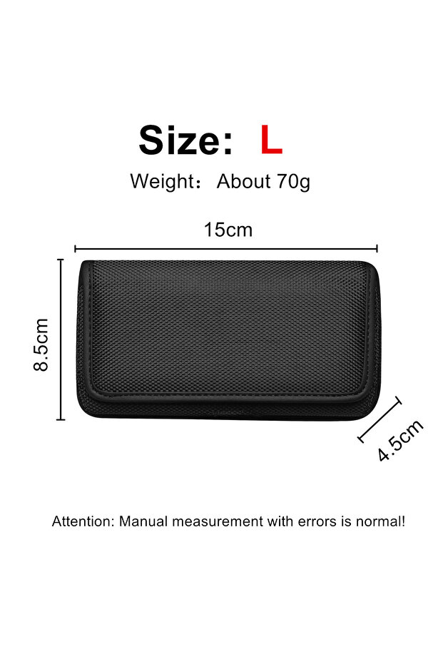 Size L Horizontal Oxford Cloth Waist Belt Waist Bag With Clip Nylon Material Phone Leather Case Phon