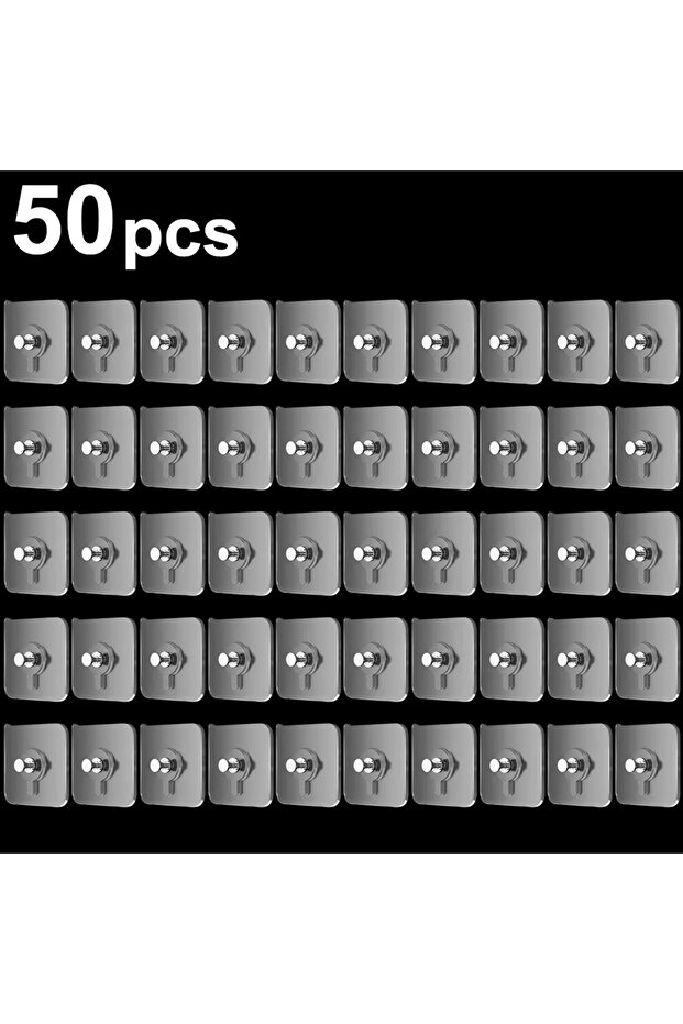 6X6cm 50PCS 50/10pcs Self-adhesive Wall Hooks for Photo Frame Clock Strong Adhesive Transparent Nail