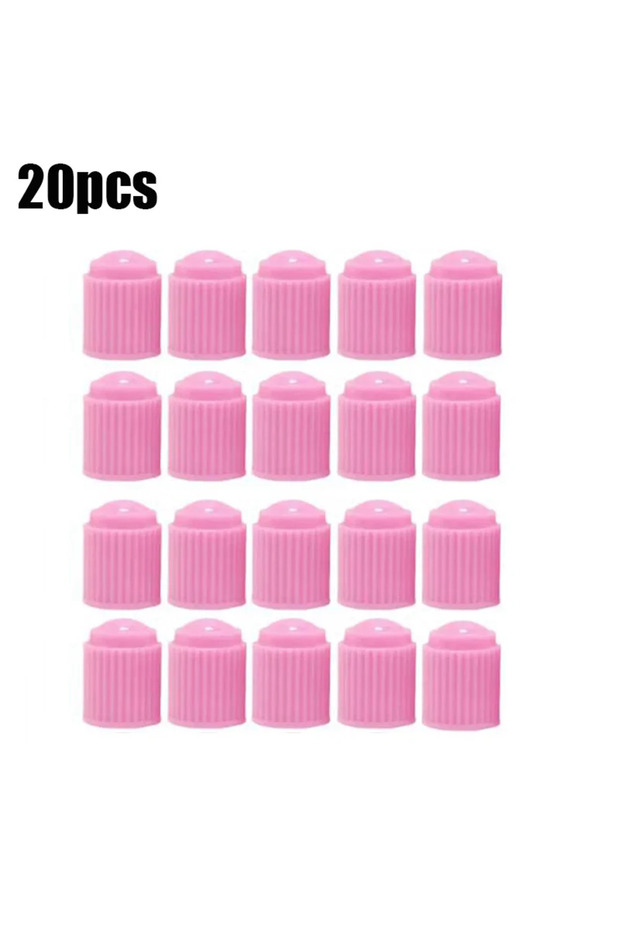 Pink 20pcs 20Pcs Car Tire Tyre Valve Caps with O Rubber Ring Dust Covers Plastic Black Grey Red Stem