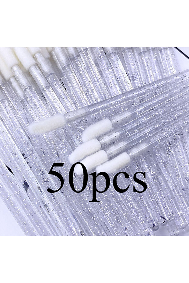 50pcs Silver 50pcs Crystal Lip Brushes Eyelash Applicator Mascara Wands Brush Lipstickers Wands Mak
