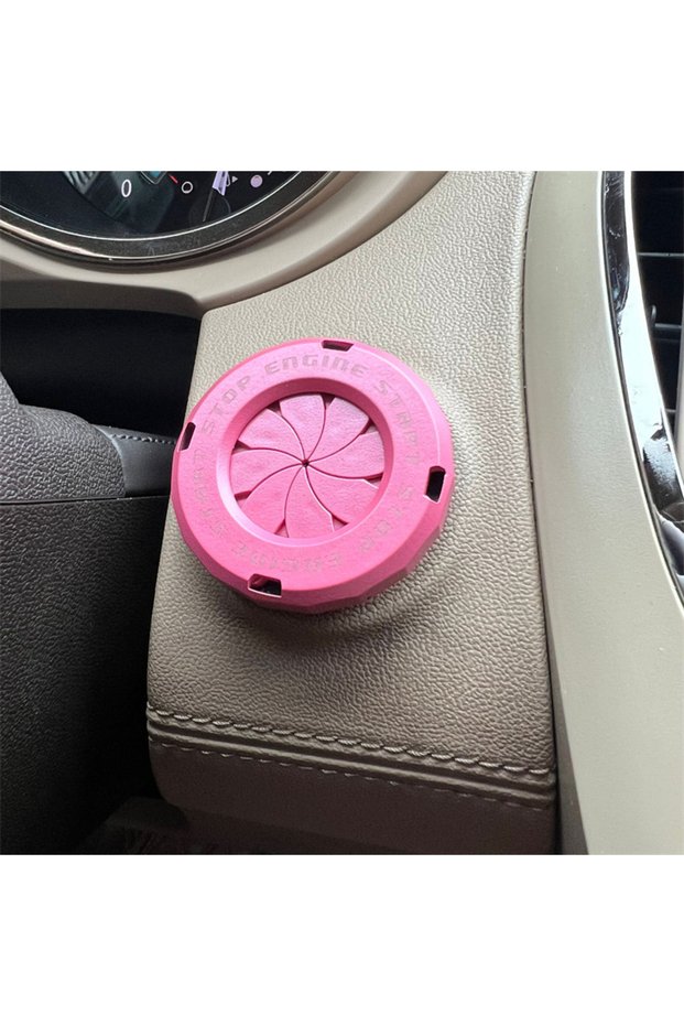 Pink Ignition Device Decor Motorcycle Key Cover Car Interior Sticker Decorative Rotary Push To Start