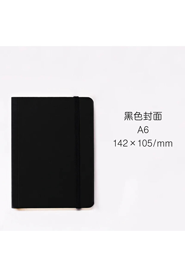 A6 black 105X142mm A5/A6 Portable Travel Art Book Thickened 80 Fine Grain Blank Inner Pages Student