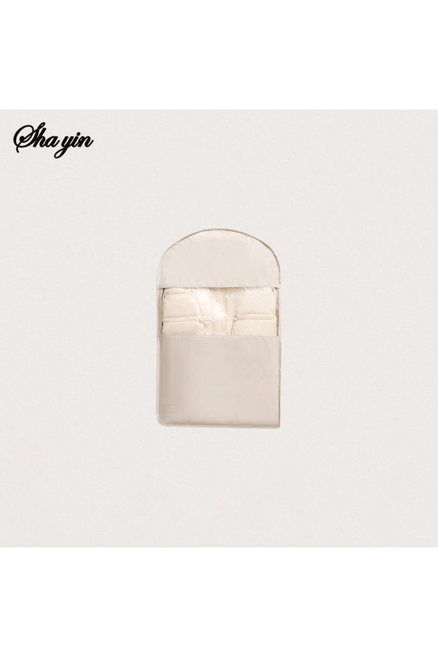 Beige-S Visible Compression Hanging Bag for down Jacket - Dust Cover Clothes Storage Wardrobe Organi