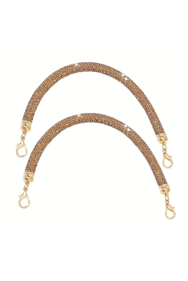 2Pcs Golden 1-2Pcs Rhinestone Purse Strap Crystal Replacement Bag Straps Sparkly Handbag Strap 11.8i