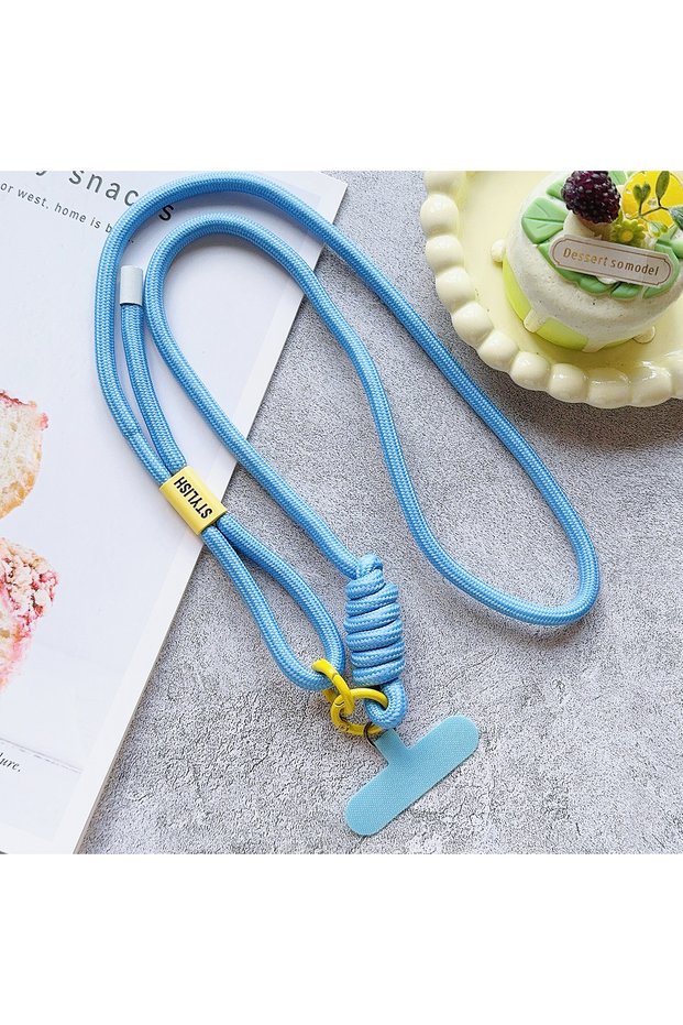 Polyester / Nylon Blue Simple Adjustable Mobile Phone Universal Lanyard Crossbody Rope Mobile Phone