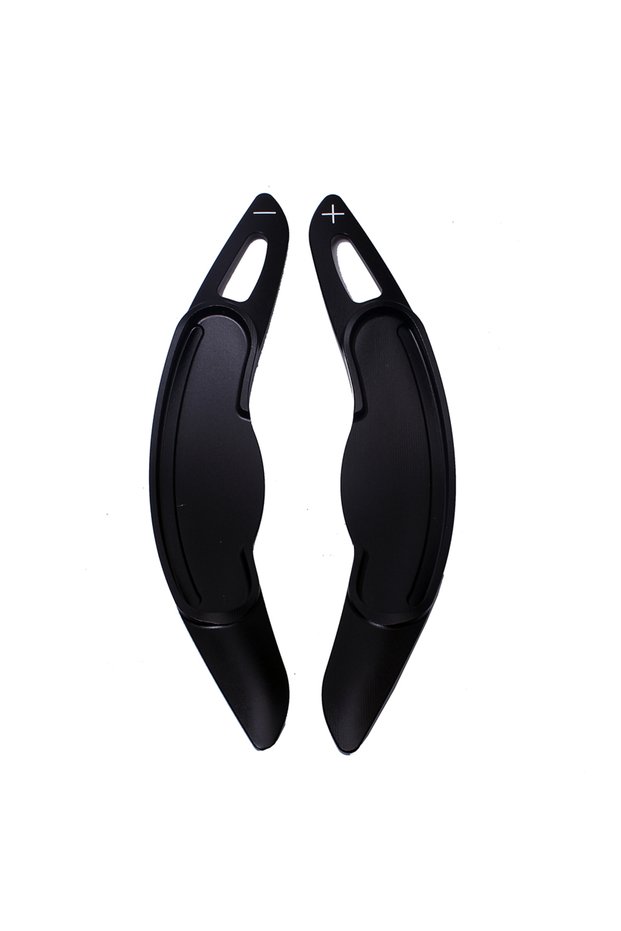 black For MINI Cooper S JCW F54 F55 F56 F57 F60 Countryman Clubman Aluminum Steering Wheel Shift Pad