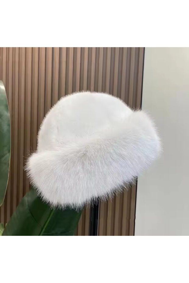 White Women Winter Fur Hat Cold-Proof Outdoor Thicken Warm Soft Hat for Casual Trips Sports Skiing