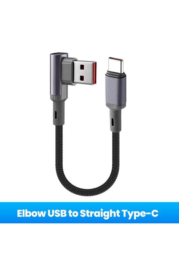 0.5m Elbow to Straight 15/25/50cm Short 66W Fast Charging Type C Cable 90° Elbow USB C For iphone 15