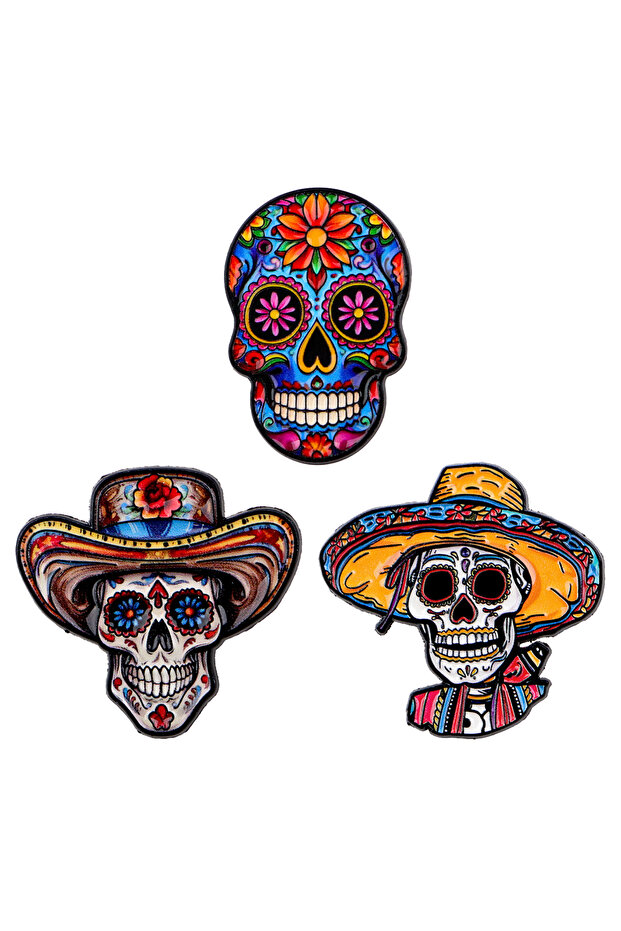 2 3/5pcs/set Skulls and Flowers Enamel Pin Brooches For Lapel Pins Badge on Backpack Accessories Fas