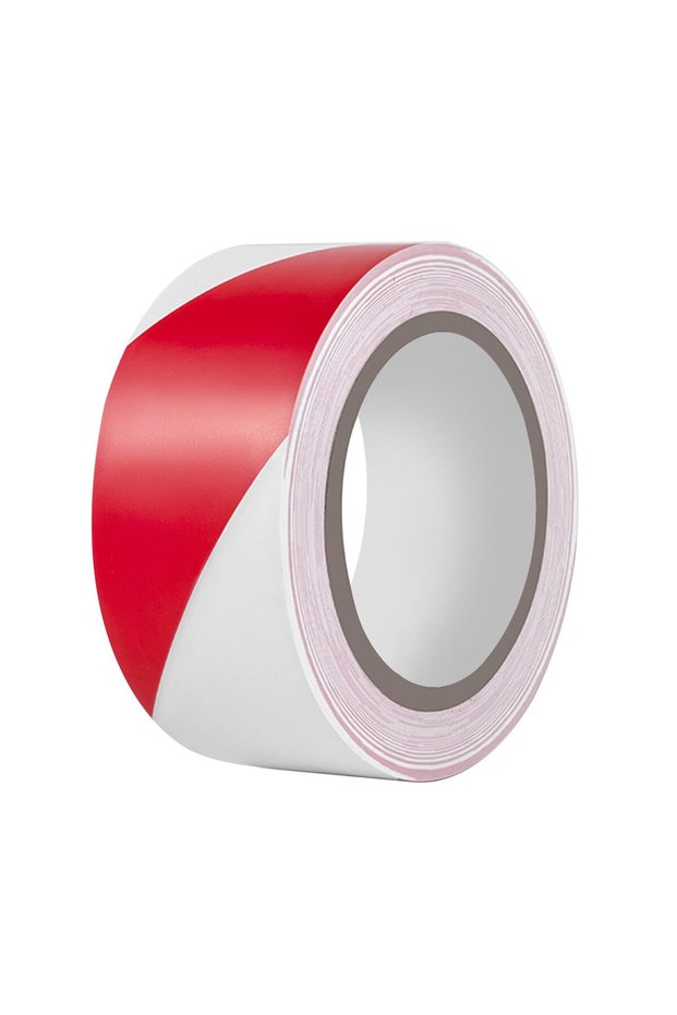 Red White Hazard Tape 2 Inch X 108yd Red & White Warning Safety Stripe Tape, Marking Barrier Tape