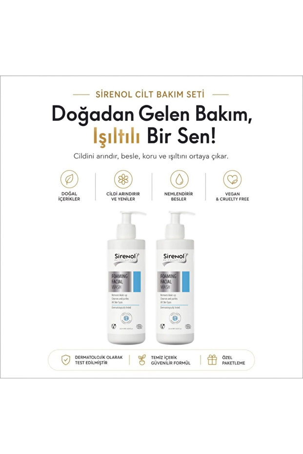 100% Natural 2-Piece Facial Cleansing Foam Set 2X250 ml