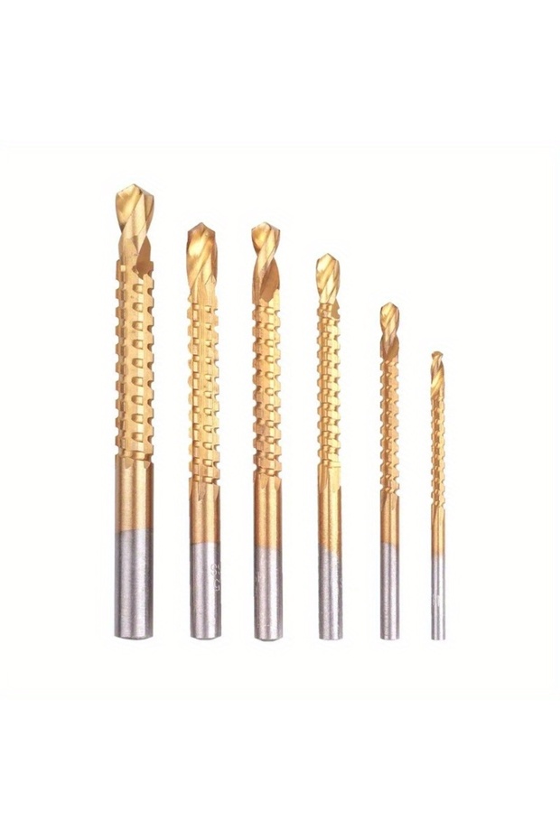 6pcs 6pcs Twist Drill Bit Set 3-8mm Suitable for Serrated Grooving Cutting Tap Spiral Metal Plastic