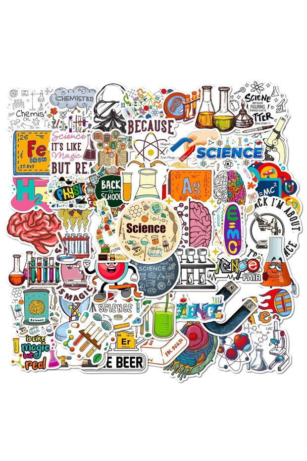 50PCS 50/100PCS Chemical Equipment Laboratory Science Cartoon Laboratory Supplies Stickers Computer