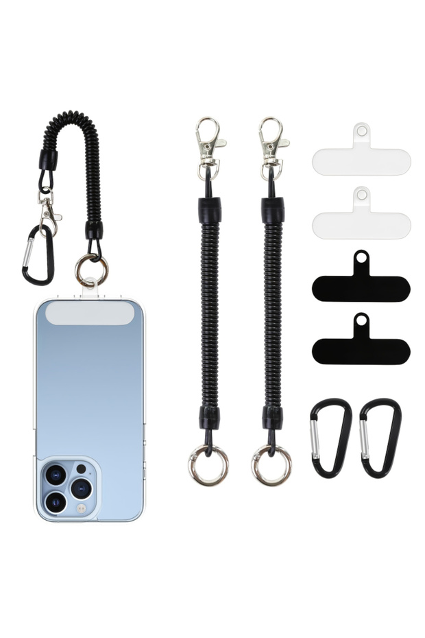 8 piece set Phone Tether Lanyard Anti Theft Phone Strap With Carabiner Protective Outdoor Skiing Hik