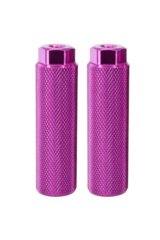 2PC Purple DOMEN Bike Pegs Aluminum Alloy Anti Skid Lead Foot For BMX Bike Fit 3/8'' Axle Footrest-L