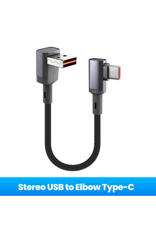 0.15m Stereo to Elbow 15/25/50cm Short 66W Fast Charging Type C Cable 90° Elbow USB C For iphone 15
