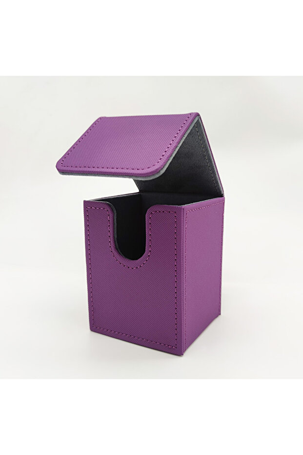 shu-zi Card Deck Box, Card Case Holds 100+ Sleeved Cards, PU Leather Card Storage Box for Game Tradi