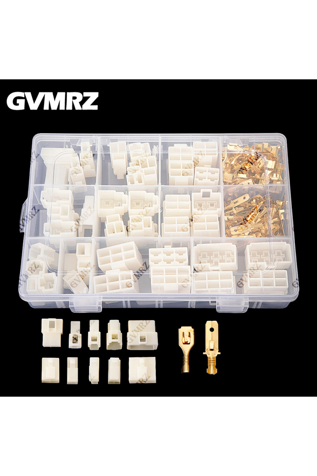 6.3 mm 1‑6Pin Automotive Quick‑Disconnect Connector Kit with Male & Female Housings and Brass Cri...