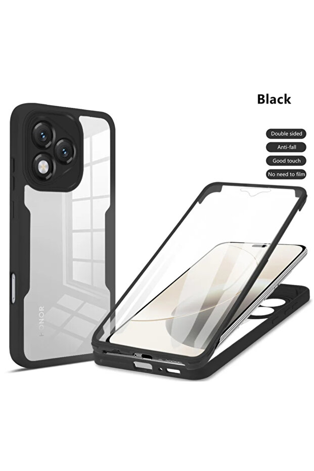 HONOR Magic7 Lite Black 360° Full Protection Clear Shockproof Phone Cover For Honor X9C X6C X5C Plus