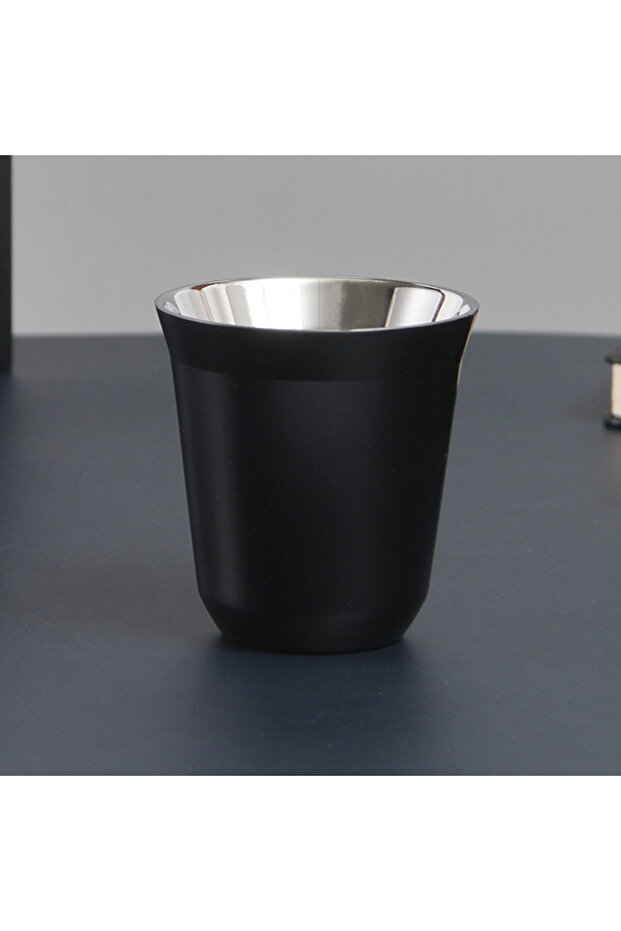 80ml black Stainless Steel Espresso Cups Double Wall Insulated Cups Demitasse Cups Coffee Cup For Dr