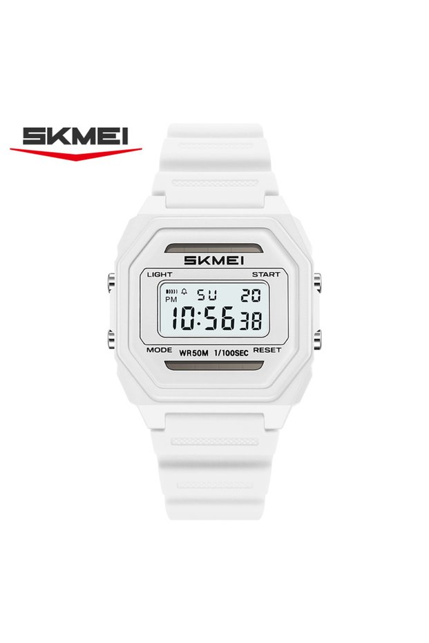 Skmei all white SKMEI 2640 Fashion Digital Watches for Man Solar Power Watch Alarm Clock Luminous 50