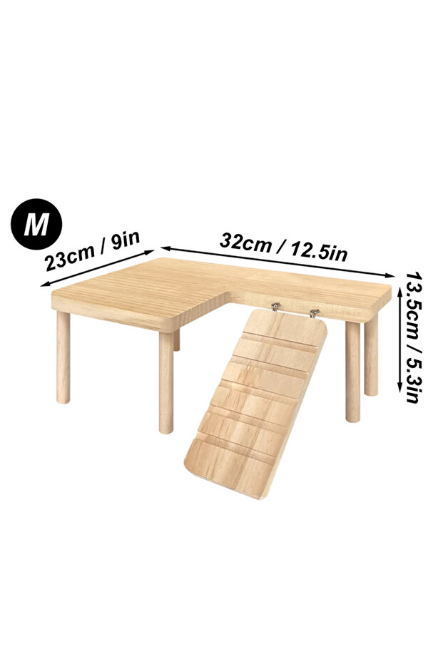 M 32cm Hamster Wooden Ladder Platform Jumping Board Playground Hamster Climbing Toy Small Pets Stair
