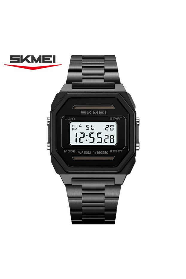 Skmei steel black SKMEI 2640 Fashion Digital Watches for Man Solar Power Watch Alarm Clock Luminous