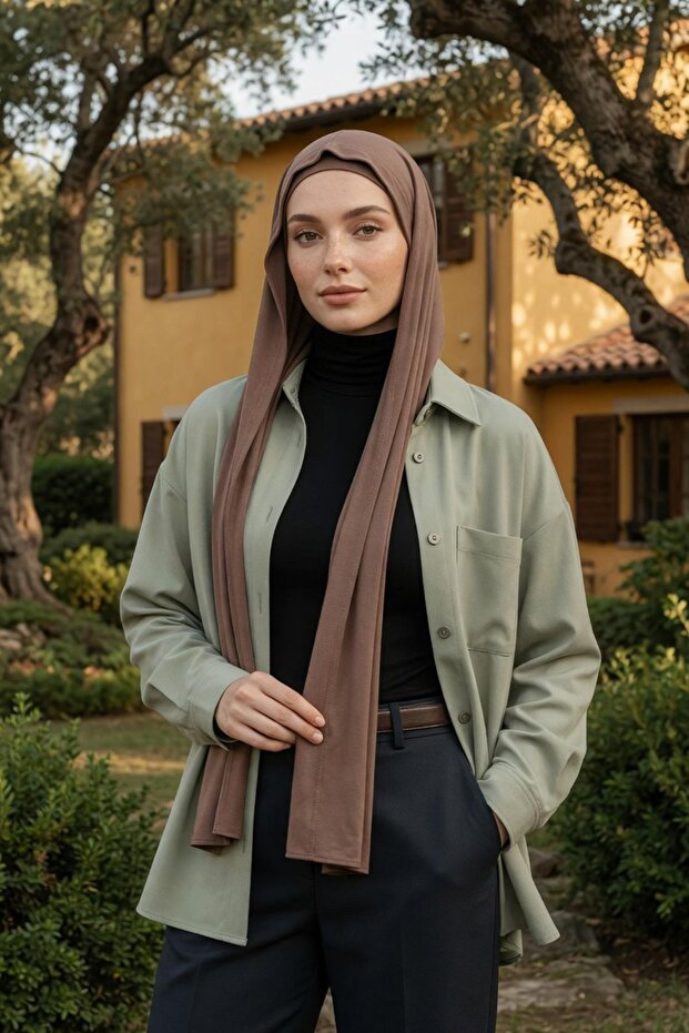 Combed Cotton Boneli Ready-Made Combed Cotton Hooded Shawl Two-Piece Set, Ps-57