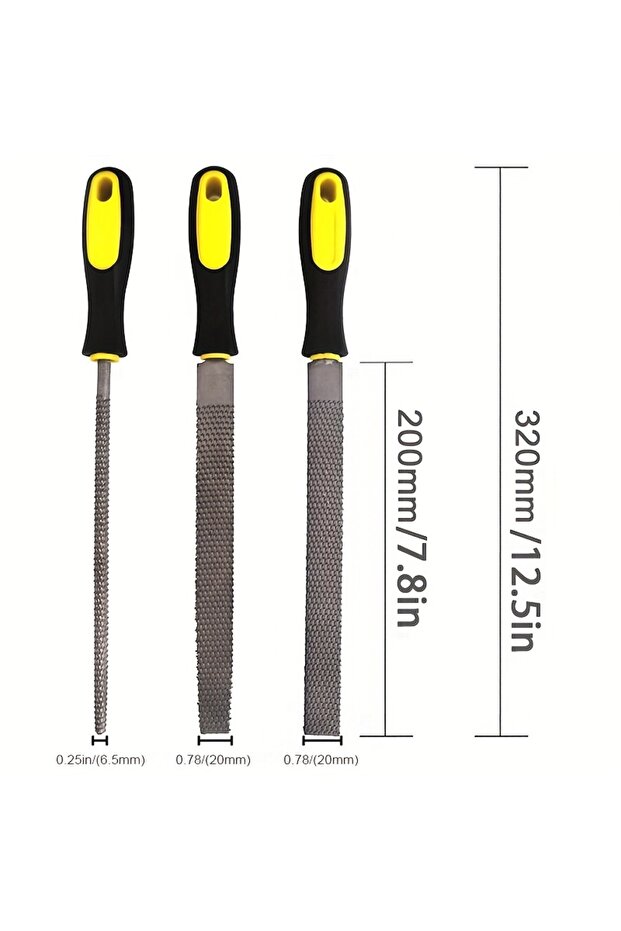 320mm 3PCS 3pcs Wood File Woodworking Files, Round, Half-round, Flat File Rasp High Quality Carbon S