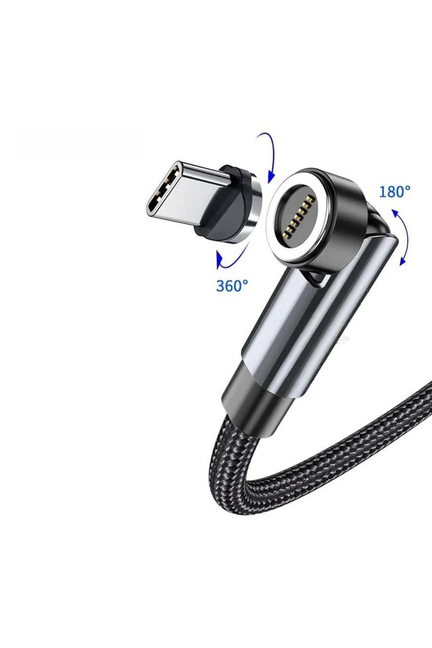 2m SJX001 2M USB to Type C Fast Charging Cable 540 Rotate 3A Magnetic Magnet Charger Phone Data Wire