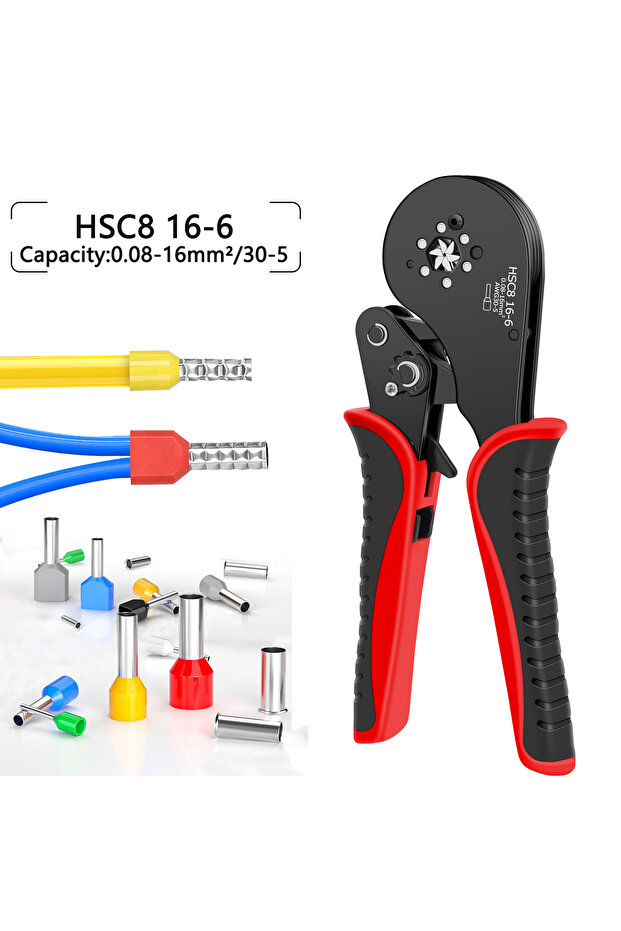HSC8 16-6 HH HSC8 16-6 Ferrule Crimping Tool Tubular Terminal Crimper For Large Size Terminals Elect
