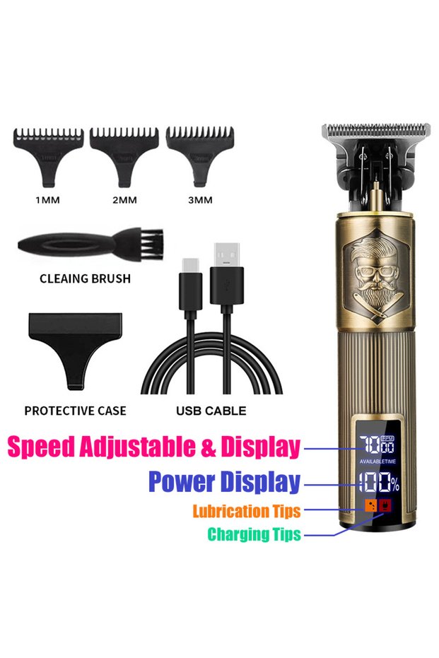 068-BeardMan T9 Hair Clipper Beard Shaving Body Hair Trimmer Clippers Electric Hair Cutting Machine