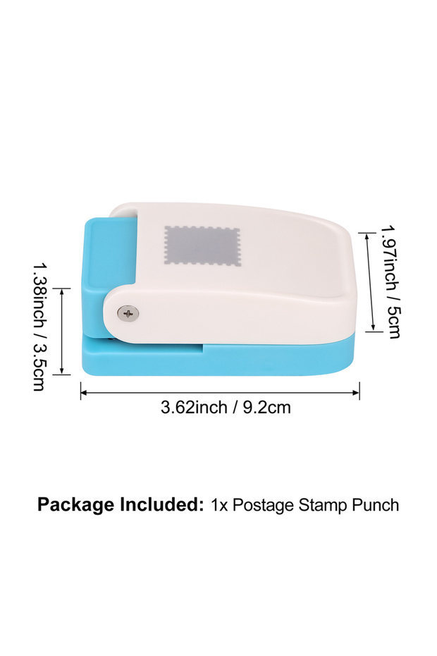 Silver Silver/Black Rectangle Postage Stamp Punch Lever Action Craft Punch for Paper Crafting Scrapb