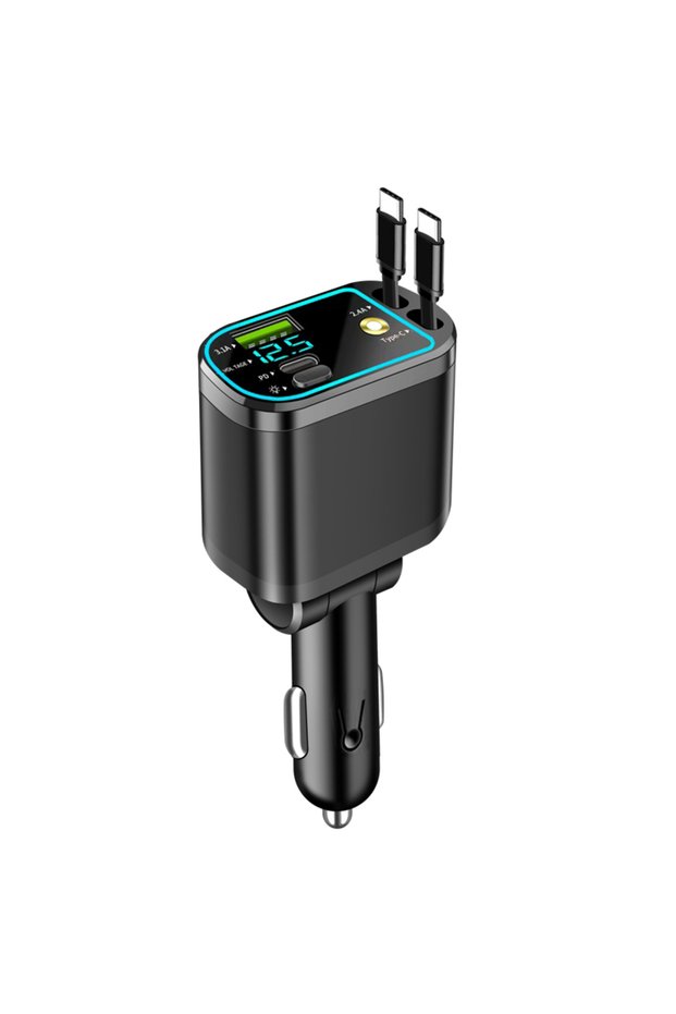 1 PCS One-to-five vehicle mobile phone charger, supporting super-fast charging, with ambient light a