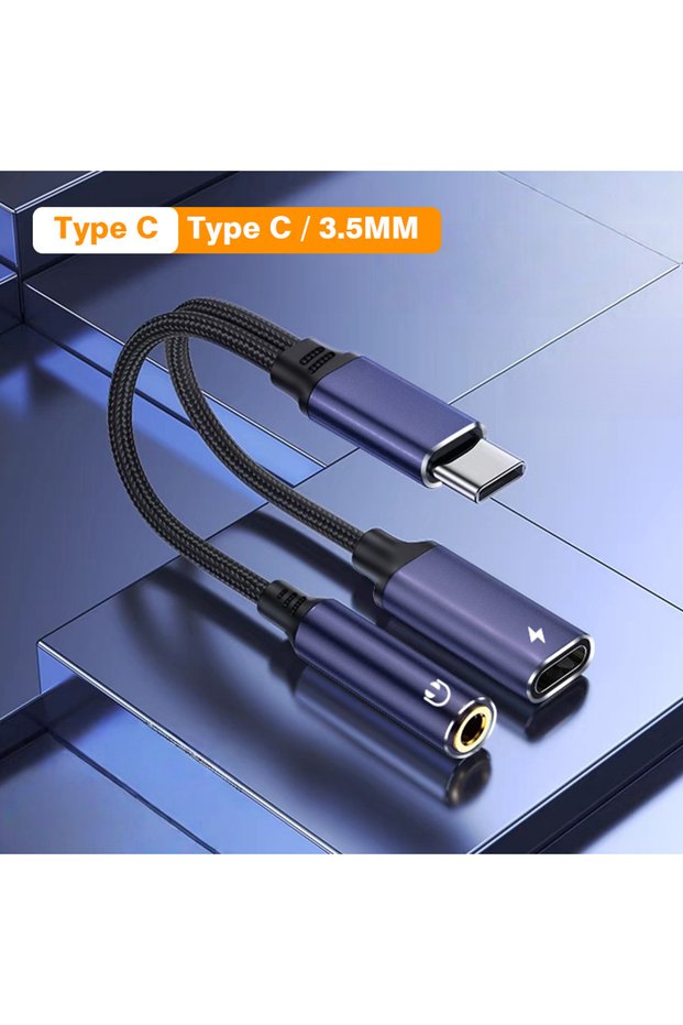 Type C USB Type C to 3.5mm Headphone Audio Aux Jack Adapter Dongle Cable with Charging for iPhone 17