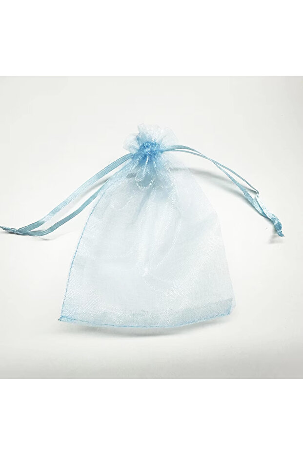 50pcs 7x9cm Blue 30/50/100pcs Blue Sheer Organza Bags Small Mesh Bag Drawstring Jewelry Gift Bag Bab