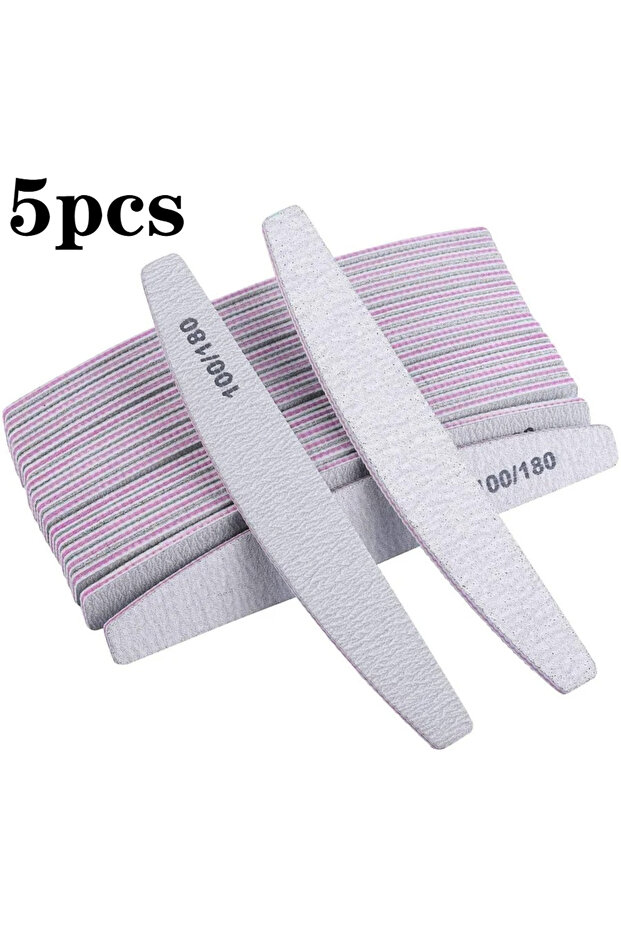 5PCs 5pcs/10pcs/25pcs /Lot Professional Nail File Reusable Double Sided Emery Board(100/180 Grit) Na