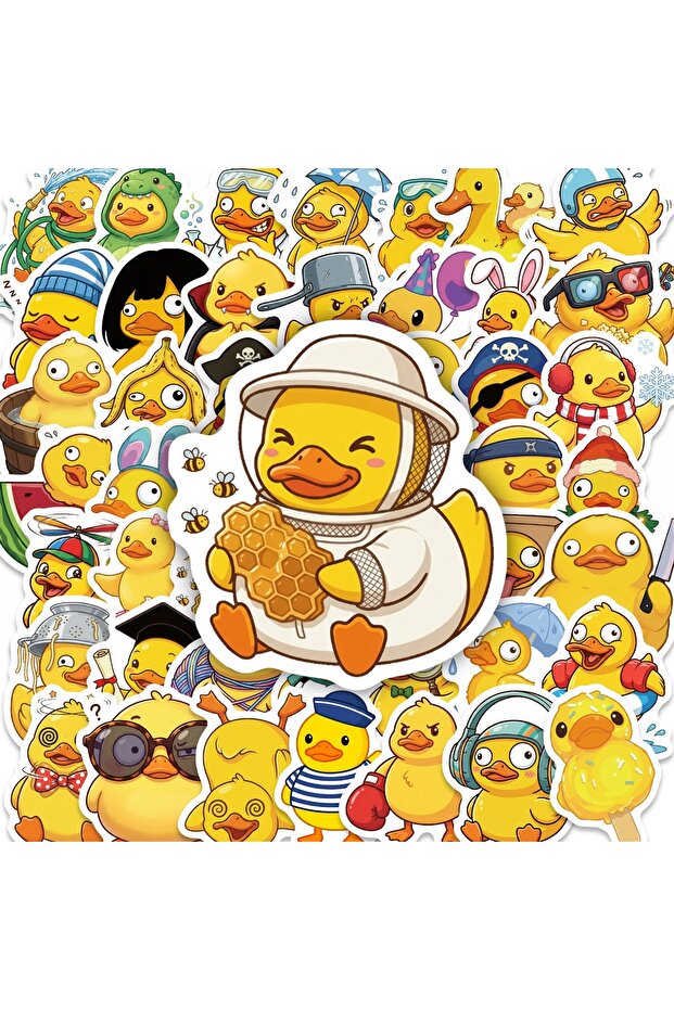 50pcs x2 50/100Pcs Cute Funny Small Duck Stickers Pack Waterproof Decals for Scrapbook Phone Helmet