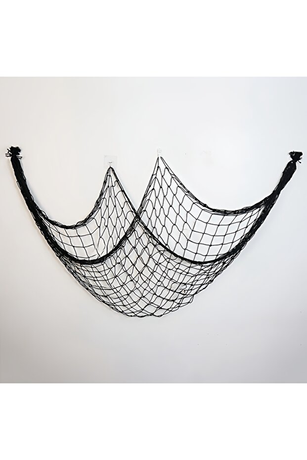 black 39x79in Beach Themed Fish Net Decorations for Pirate, Mermaid, Beach Party Home Bedroom Decor
