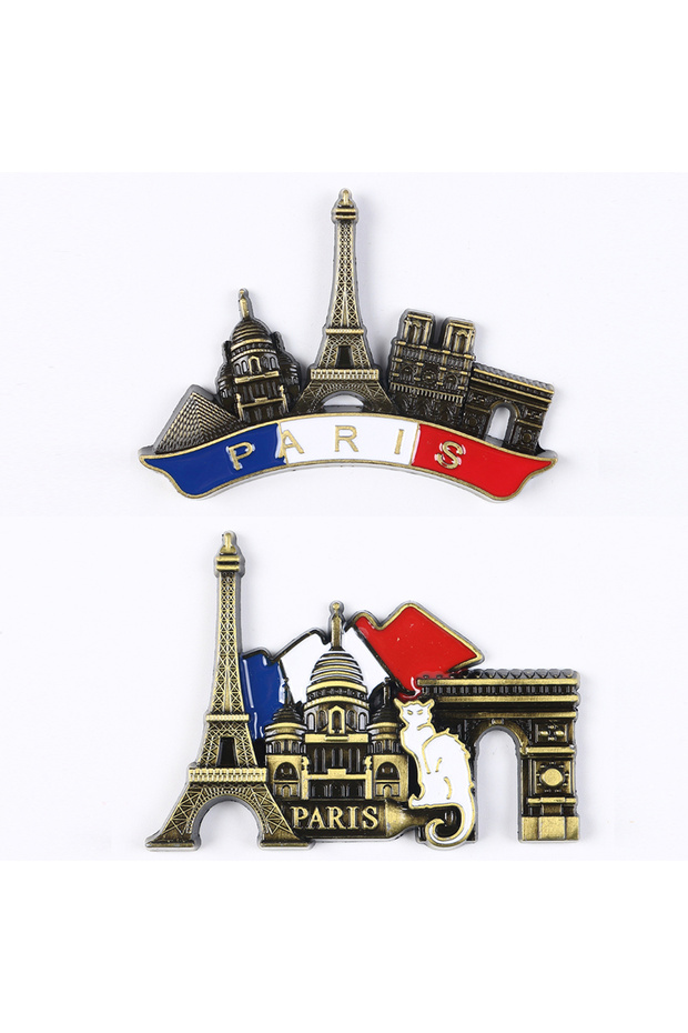 D (2Pcs) Metal Fridge Magnet Eiffel Tower Paris France Travel Souvenirs Gift Refrigerator Magnets St