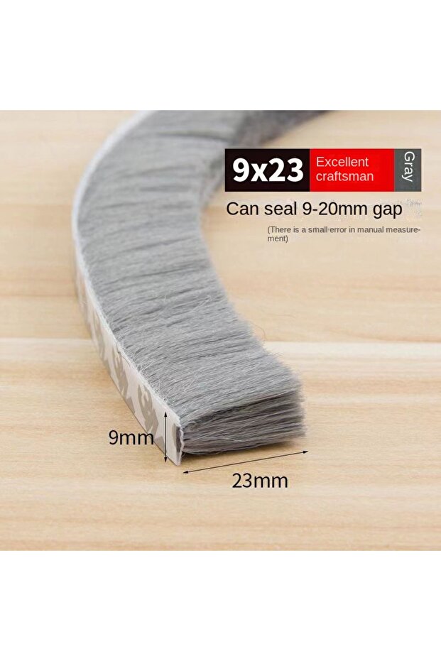 5M 9x23 Grey 5/10/20M Self-adhesive Wool Sealing Strip, Aluminum Alloy Door And Window Insulation, S