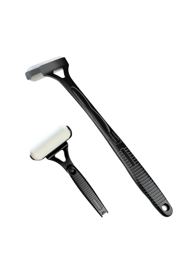 black Foldable Back Lotion Applicator Long Handle Roller for Sunscreen Body Cream ABS Plastic Sponge