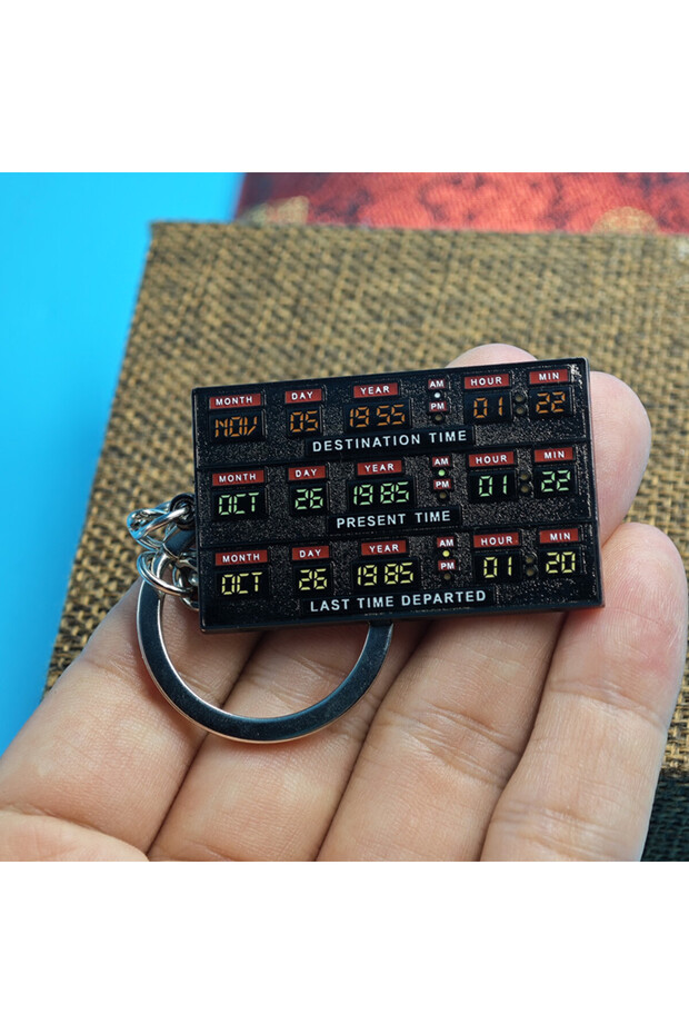 WHITE Time Circuits Keychain Marty McFly Doc Brown Time Travel Gift Classic movies Back To The Futur