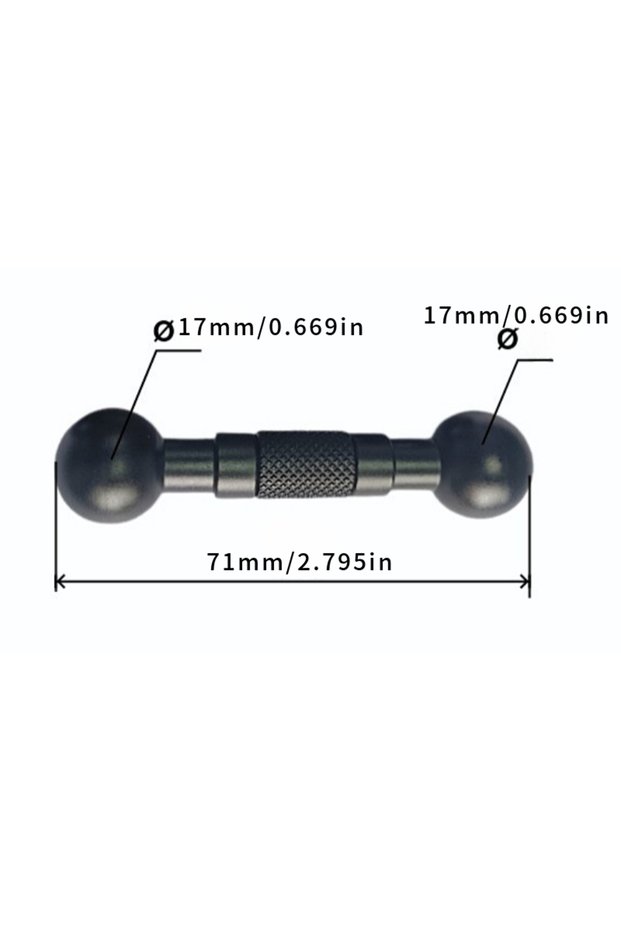 long 17 to 17 13/15/17/20mm Ball Head Adapter Clip Mount for Gopro Action Camera 17mm Converter to 1