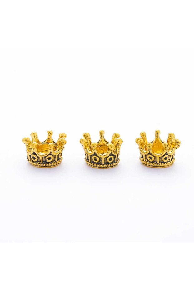 10pcs Antique Gold 10pcs Vintage Alloy Small Crown Pendant Spacer Beads for DIY Necklace Bracelet Ha