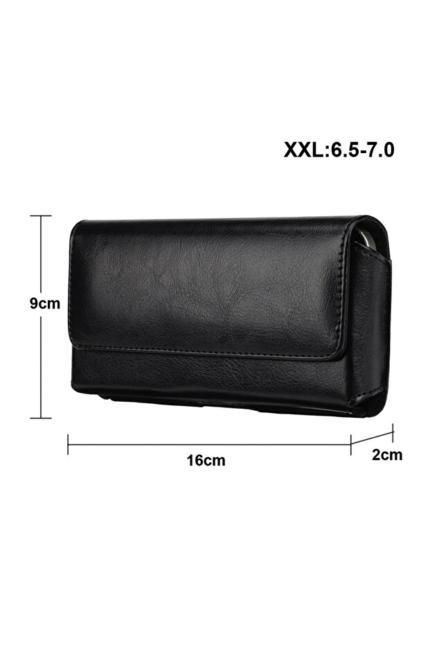XXL Universal Leather Mobile Phone Holster Belt Clip Case For iPhone 17 16 15 14 Pro Max Samsung Hua