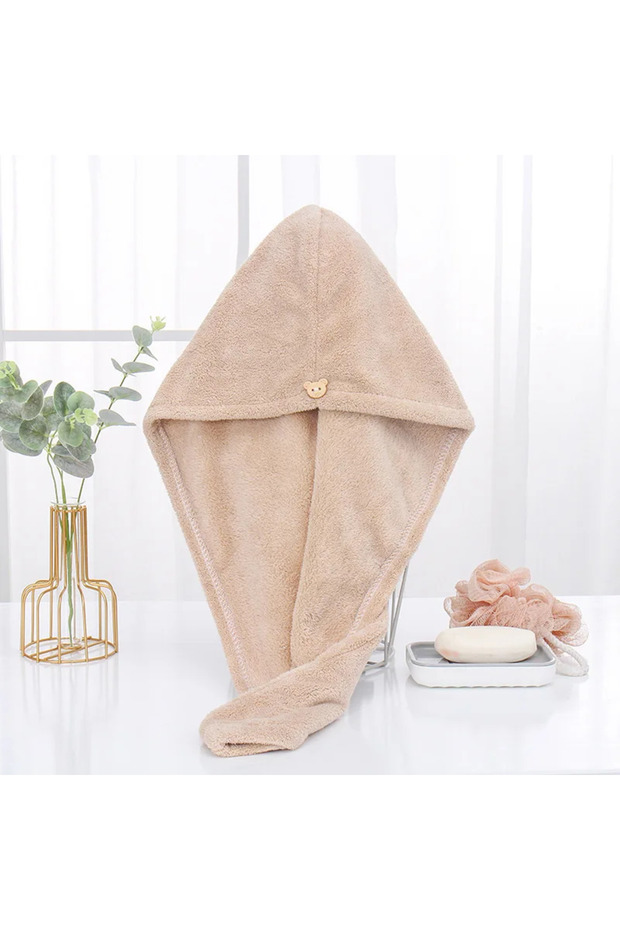 Brown Microfiber Hair Towel Magic Fast Drying Dryer Towel Women Wrap Head Absorption Water Bath Hat
