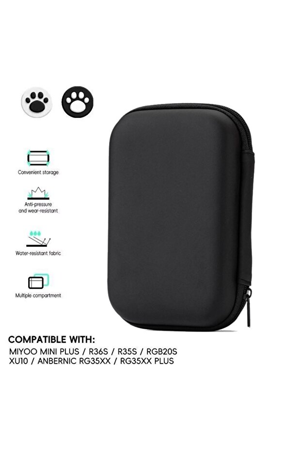 Black Bag For R36S/R35XX Game Console Storage Bag EVA Hard Portable Protective Case Accessories R36S
