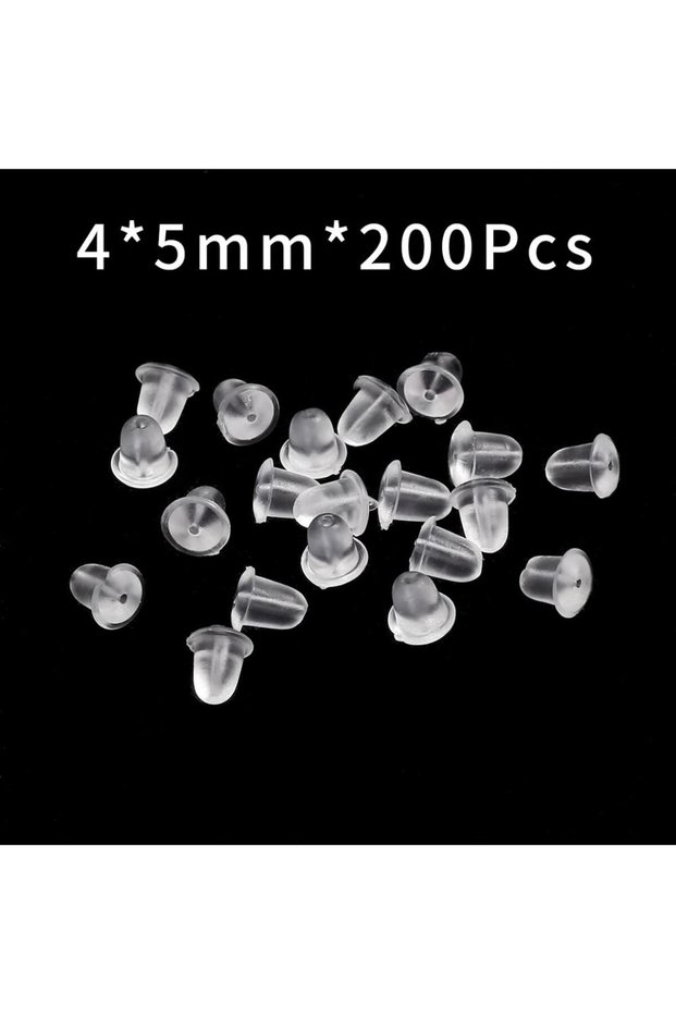 4x5mm 200pcs/lot Rubber Earring Back Silicone Round Ear Plug Blocked Caps Earrings Back Stoppers For