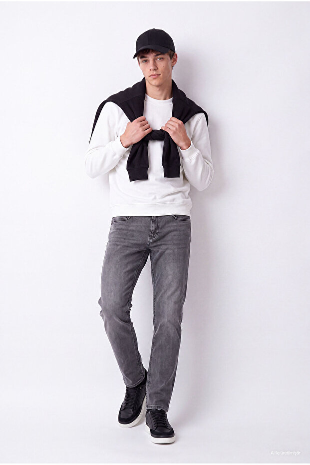 Men's High Waist Straight Leg Jeans